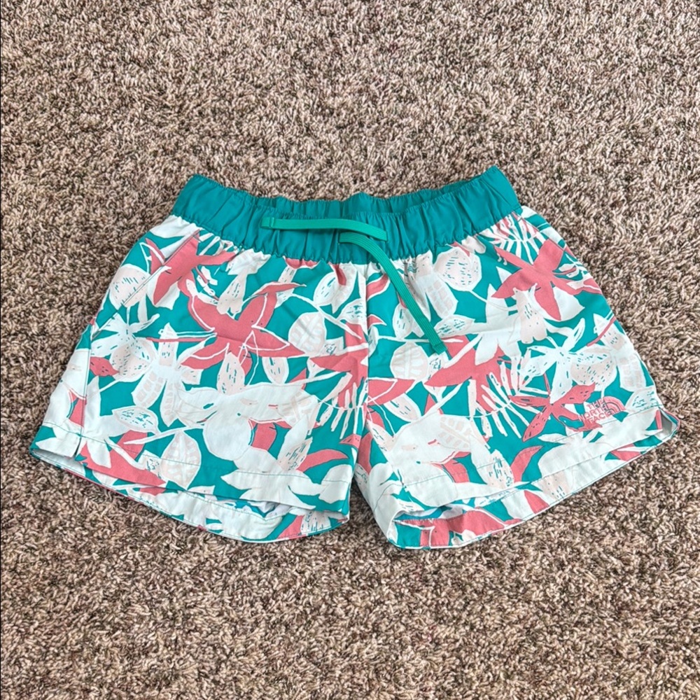 The North Face Tropical Teal and Pink Floral Shorts ~ Like New! Women’s XS